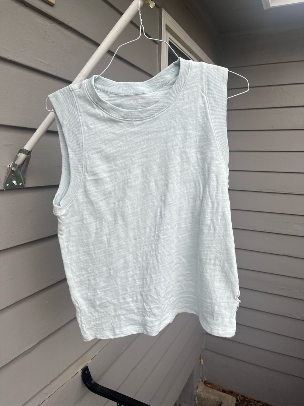 Faherty Pale Blue Slub Knit Crewneck Tank